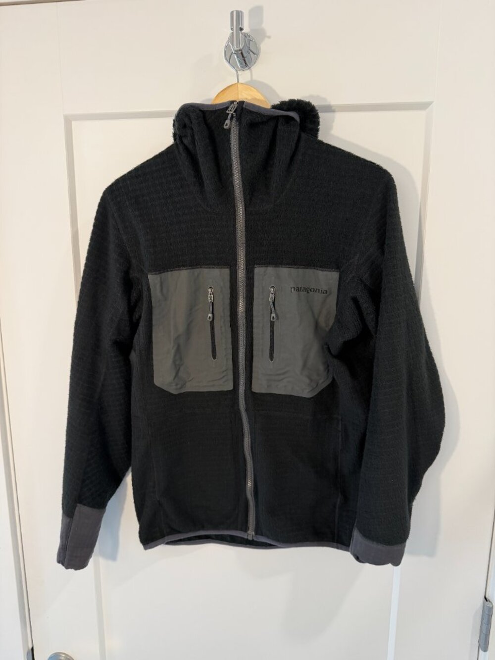 Patagonia R3 Polartec Fleece Hoody Jacket Mens Small Black Reversible